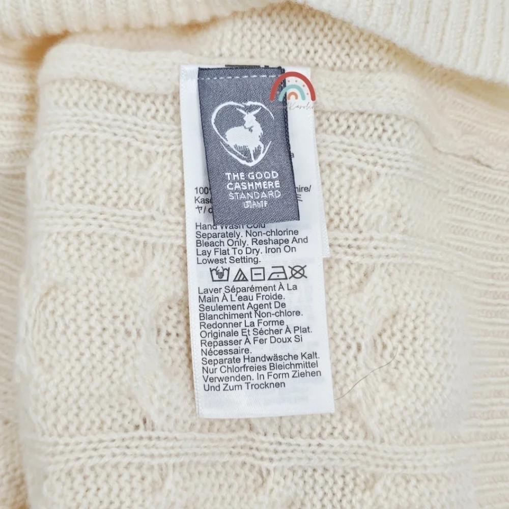 New! J. Crew Cashmere Cropped Cable Knit V-neck Sweater XL